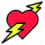 heart, interface, like, love, red, shape, thunder 