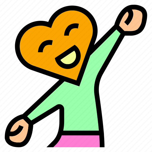 Character, happy, heart, like, love, peace, smile icon - Download on Iconfinder