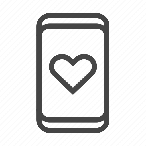 Heart, love, mobile, phone, romance, romantic, valentine icon - Download on Iconfinder