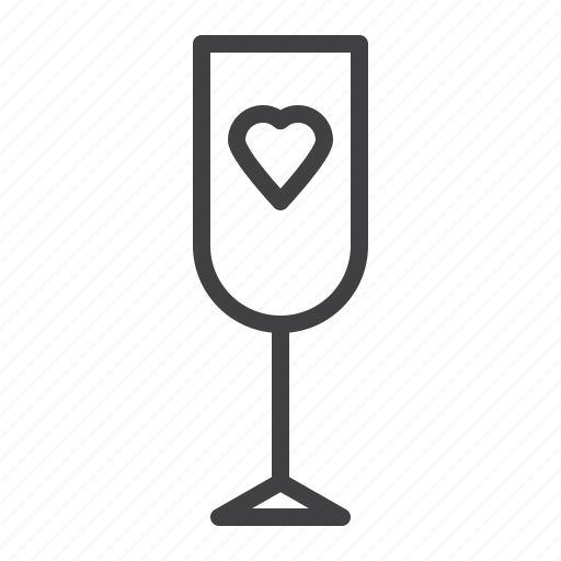 Champagne, heart, love, wineglass icon - Download on Iconfinder