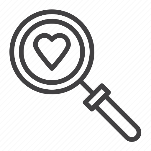 Heart, love, magnifying glass, search icon - Download on Iconfinder