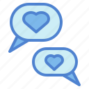 bubble, chat, conversation, heart, love, speech
