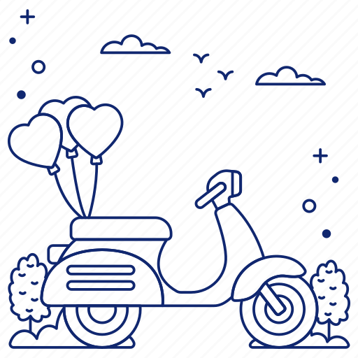 Decorative scooter, decorative bike, motorcycle, motorbike, transport icon - Download on Iconfinder