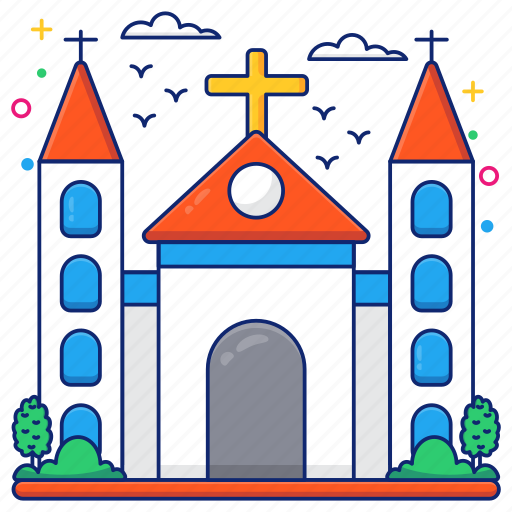 Catholic church, building, architecture, landmark, religious building icon - Download on Iconfinder