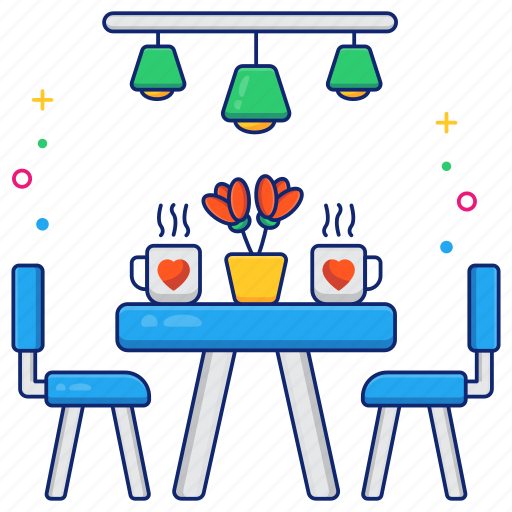Patio, furniture, cafe table, chairs, dating table icon - Download on Iconfinder
