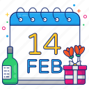 schedule, planner, almanac, calendar, valentine day reminder