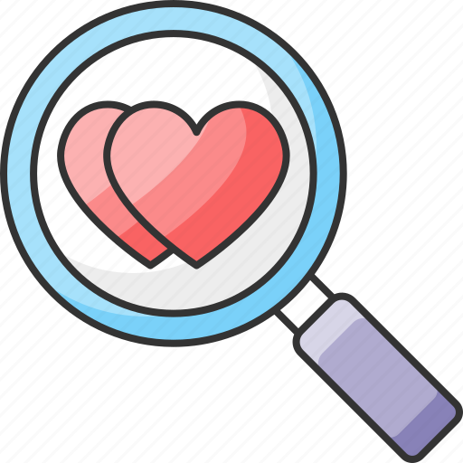 Matchmaker, heart, magnifying glass icon - Download on Iconfinder