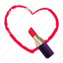 lipstick, and, heart, hand, drawn