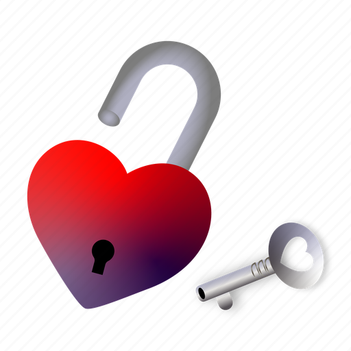 Heart, lock, and, key icon - Download on Iconfinder