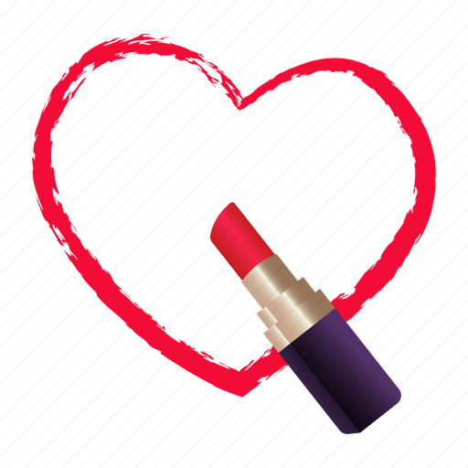 Lipstick, and, heart, hand, drawn icon - Download on Iconfinder