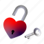 heart, lock, and, key 