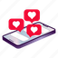 phone, and, heart, symbols 