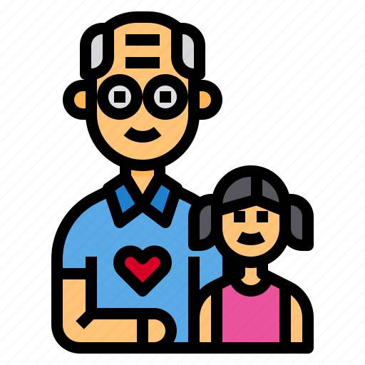 Grandfather, family, granddaughter, girl, kid icon - Download on Iconfinder