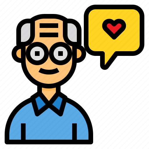 Grandfather, old, man, message, love icon - Download on Iconfinder
