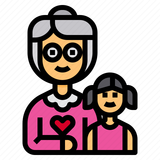 Grandmother, family, granddaughter, girl, kid icon - Download on Iconfinder