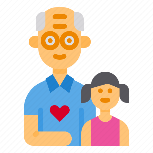 Grandfather, family, granddaughter, girl, kid icon - Download on Iconfinder