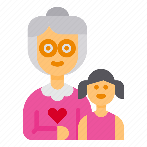 Grandmother, family, granddaughter, girl, kid icon - Download on Iconfinder