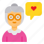 grandmother, old, woman, message, love 
