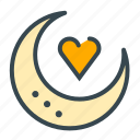 night, stand, heart, love, marriage, moon