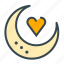 night, stand, heart, love, marriage, moon 