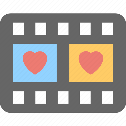 Film strip, movie strip, multimedia, romantic movie, romantic video icon - Download on Iconfinder