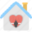 happy family concept, home with heart sign, sweet home 