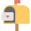 love mail, romantic mail heart, valentine day concepts, wedding card, wedding post box 