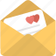 envelope, heart, love letter, message, post 