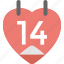 february fourteen, heart shaped calendar, love calendar, love concepts, valentine day calendar 