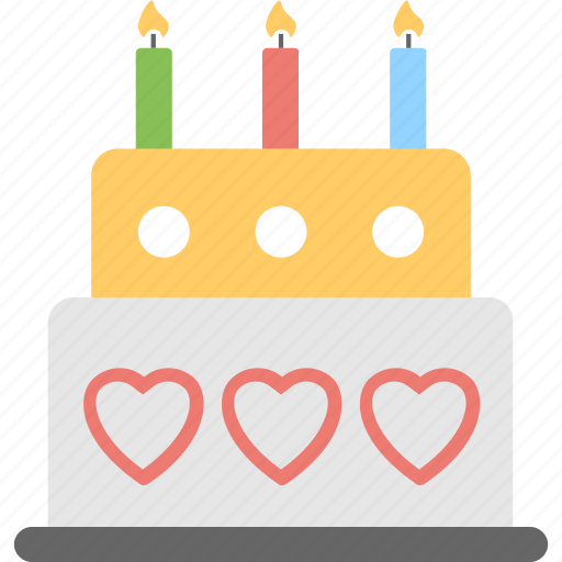 Anniversary cake, birthday cake, cake, cake with candles, wedding cake icon - Download on Iconfinder