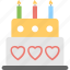 anniversary cake, birthday cake, cake, cake with candles, wedding cake 