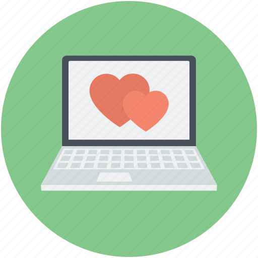 Hearts, laptop, love chatting, lover chatting, romantic chat icon - Download on Iconfinder