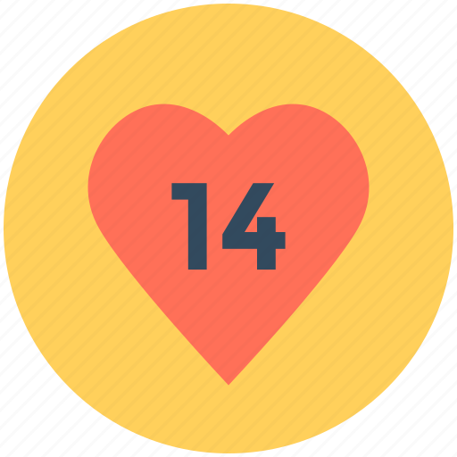 14 february, date, day, heart, valentine day icon - Download on Iconfinder