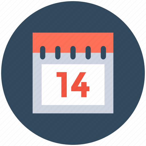 14 february, calendar, february calendar, valentine day, wall calendar icon - Download on Iconfinder