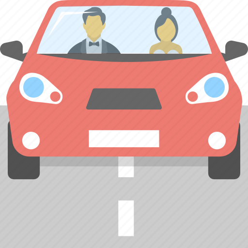Couple in car, honeymoon concept, just married, married couple, newlywed couple in car icon - Download on Iconfinder