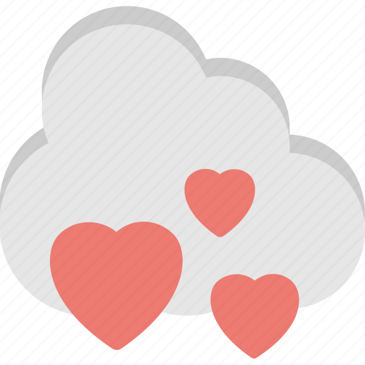 Celebrations, cloud with hearts, love cloud, rain of hearts, valentine day icon - Download on Iconfinder