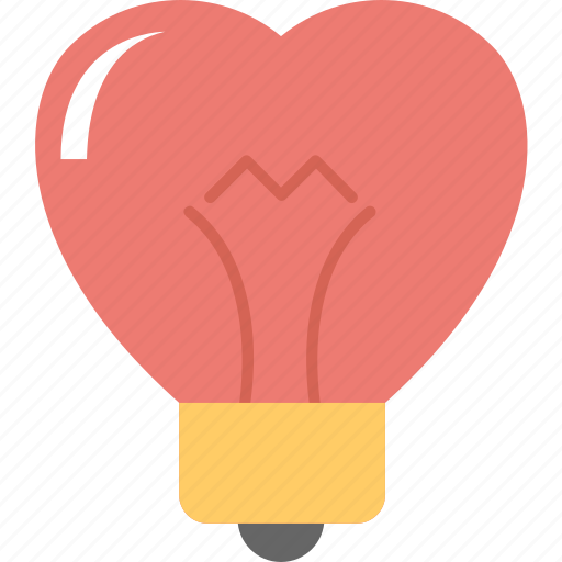 Decorative lights, heart shaped bulb, heart shaped light, red heart bulb, valentine decoration symbol icon - Download on Iconfinder