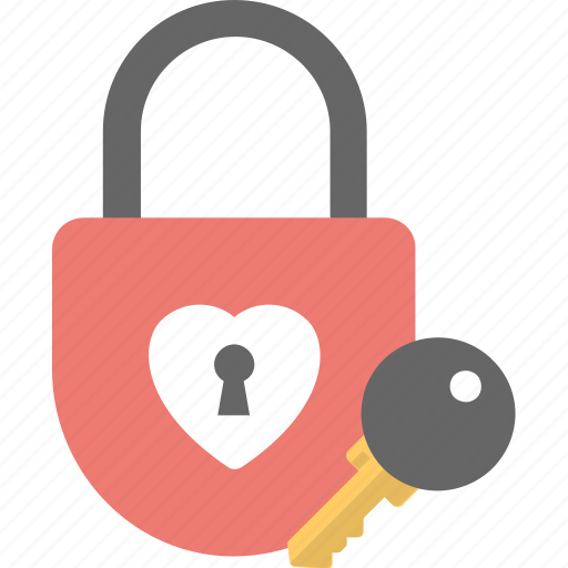 Heart key, heart padlock, love privacy, love secret, lover secret icon - Download on Iconfinder