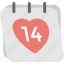 14 date, calendar, love day, schedule, valentine day 