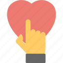 finger touch heart, heart web button, like, rating concept, web element