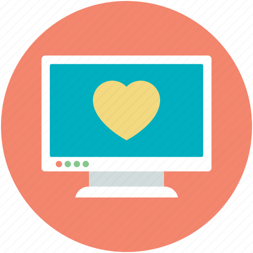 Hearts, love chatting, lover chatting, monitor, romantic chat icon - Download on Iconfinder