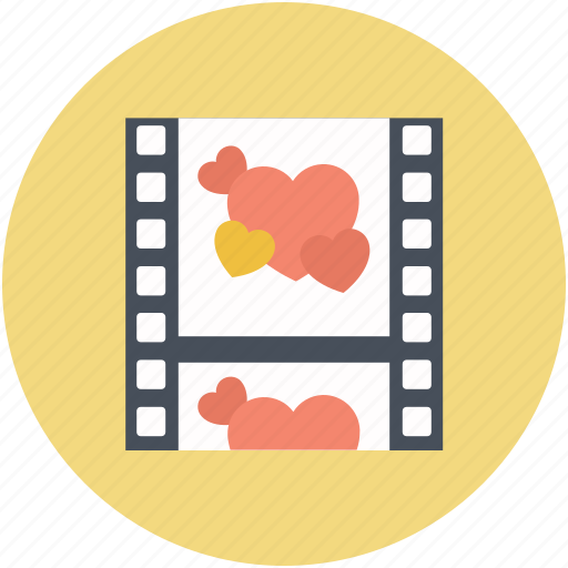 Film strip, hearts, romance movie, romantic movie, romantic video icon - Download on Iconfinder