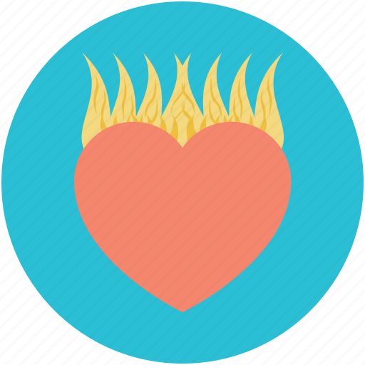 Burning heart, heart in flames, heart on fire, passionate, romantic icon - Download on Iconfinder