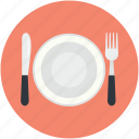 dining, fork, knife, plate, restaurant