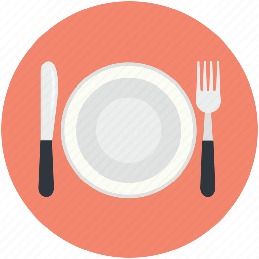 fork knife plate icon