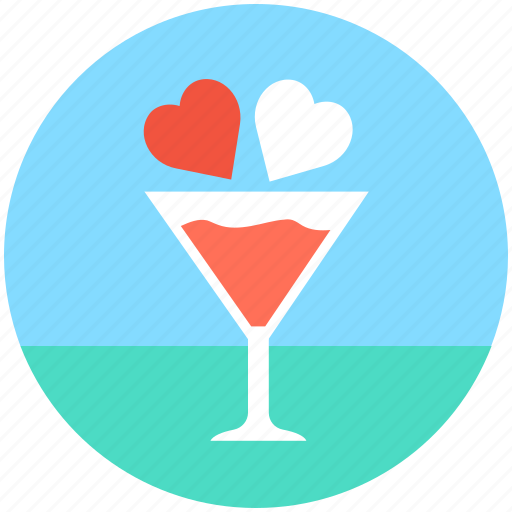 Drink, hearts, hearts in glass, love cocktail, wine glass icon - Download on Iconfinder