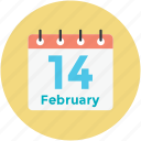 14 february, february calendar, heart calendar, valentine day, wall calendar 