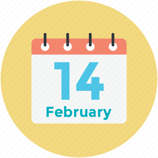 14 february, february calendar, heart calendar, valentine day, wall calendar icon - Download on Iconfinder