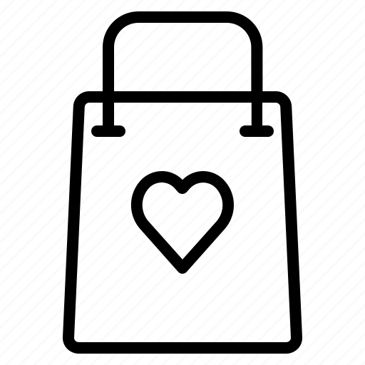 Shopping bag, heart, buying, product, package icon - Download on Iconfinder
