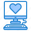 computer, love, valentine, heart, romance 